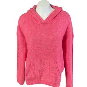 Cabi 4473 Womens Pink Marl Knit Hooded‎ Pullover Sweater Kangaroo Pocket S NWOT